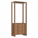 Ver imagem 2 de Guarda-Roupa Modulado Closet 2 Peças Cabideiro 3 Gavetas Porta com 2 Prateleiras e 4 Nichos Yes Marr