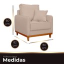 Ver imagem 7 de Poltrona Sofa Sena Base de Madeira Luxo Conforto para Hotel e Sala Linho Palha