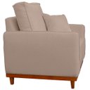 Ver imagem 5 de Poltrona Sofa Sena Base de Madeira Luxo Conforto para Hotel e Sala Linho Palha