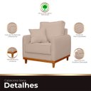 Ver mais imagens de Poltrona Sofa Sena Base de Madeira Luxo Conforto para Hotel e Sala Linho Palha