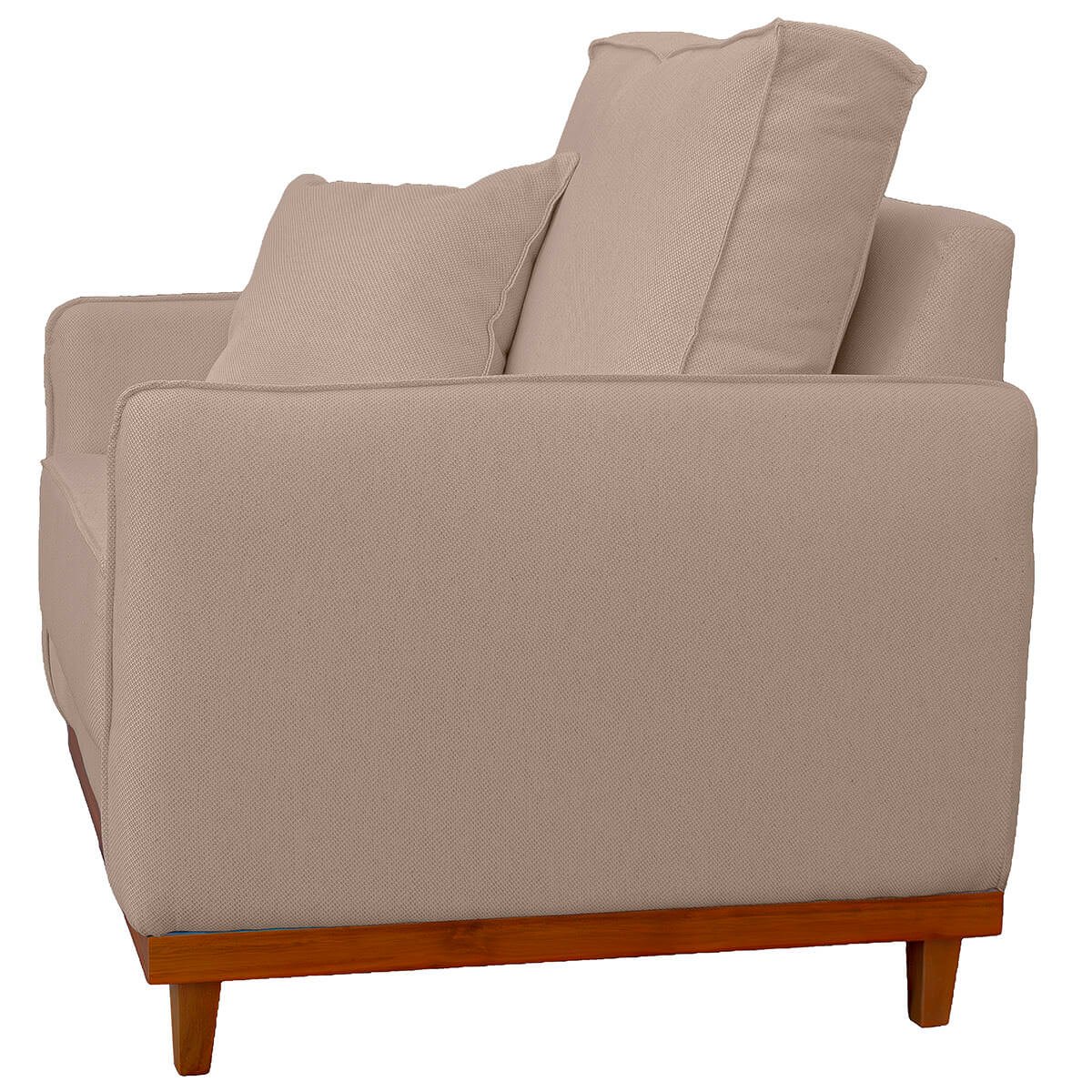 Poltrona Sofa Sena Base de Madeira Luxo Conforto para Hotel e Sala Linho Palha - 6