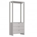 Ver imagem 4 de Closet Modulado 2 Peças 2 Cabideiros 3 Gavetas e 4 Nichos Yes Branco
