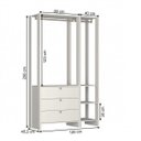 Ver imagem 2 de Closet Modulado 2 Peças 2 Cabideiros 3 Gavetas e 4 Nichos Yes Branco