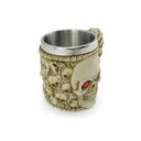 Ver imagem 4 de Caneca Caveira Olho Vermelho Alça 400ml Copo Metal e Resina
