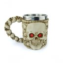 Ver imagem 6 de Caneca Caveira Olho Vermelho Alça 400ml Copo Metal e Resina