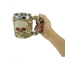 Ver imagem 3 de Caneca Caveira Olho Vermelho Alça 400ml Copo Metal e Resina