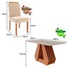 Conjunto de Mesa de Jantar com Tampo de Vidro Off White Agata e 4 Cadeiras Paola Suede Nude e Cinamo - 3