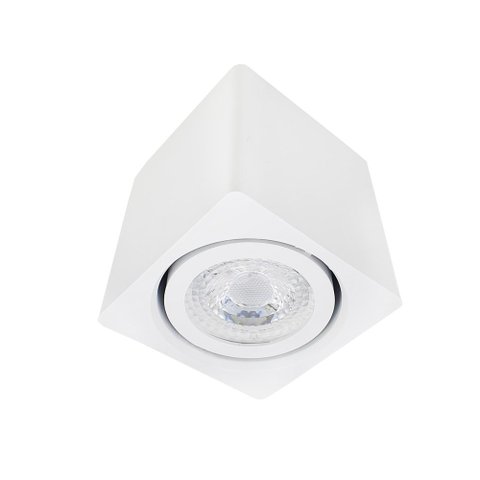 Spot Sobrepor 2390 Direcionável Quadrado 7x7cm Gu10 p/ Dicroica Par16 Branco