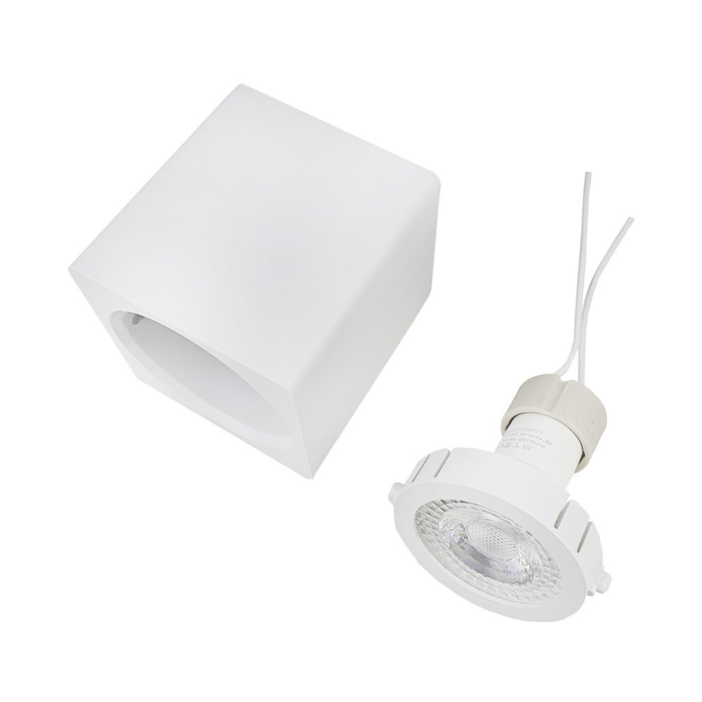 Spot Sobrepor 2390 Direcionável Quadrado 7x7cm Gu10 p/ Dicroica Par16 Branco - 5