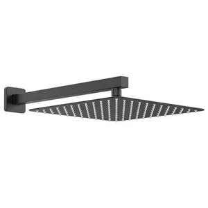 Ducha Chuveiro Slim 30x30 Preto Fosco com Braço 36cm Cor:Preto