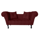 Ver imagem 1 de Sofá Recamier Recepção Decorativo 02 Lugares Londres Suede Vermelho Bordo - Incasa Decor