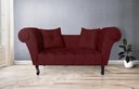 Ver imagem 2 de Sofá Recamier Recepção Decorativo 02 Lugares Londres Suede Vermelho Bordo - Incasa Decor