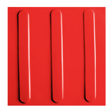 KIT 10 PÇS PISO TÁTIL PVC 25x25 DIRECIONAL VERMELHO