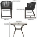 Ver imagem 2 de Mesa com 6 Cadeiras de Jantar Roma 120cm e Noronha em Alumínio Marrom Corda Náutica Estofado 9 Trama