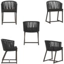 Ver imagem 5 de Mesa com 6 Cadeiras de Jantar Roma 120cm e Noronha em Alumínio Marrom Corda Náutica Estofado 9 Trama
