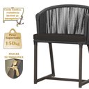 Ver imagem 4 de Mesa com 6 Cadeiras de Jantar Roma 120cm e Noronha em Alumínio Marrom Corda Náutica Estofado 9 Trama