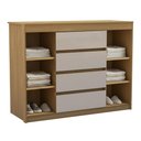 Ver imagem 2 de Cômoda Quarto 123cm 4 Gavetas 2 Portas Samira Freijó/mocca L01 - Mpozenato