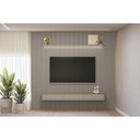 Ver imagem 1 de Estante P- Sala até 100 Pol Modular Ripado C- 3 Porta. 1 Prat. ,50cm Tauari-gris Fosco - Linea