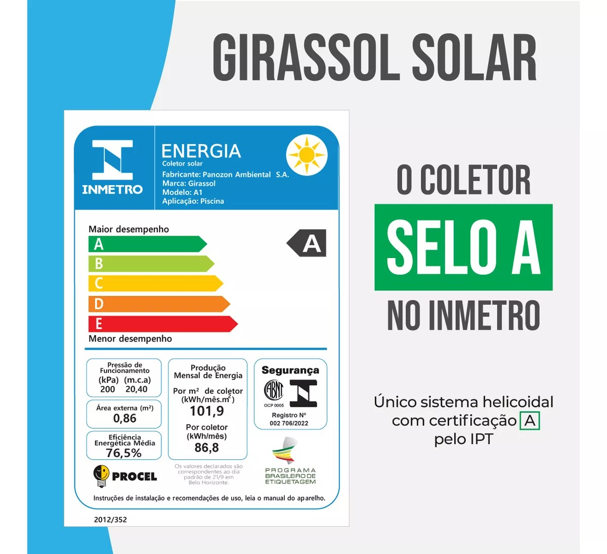 Aquecedor Solar Girassol Piscina C/ 6 Placas 24m³ - 6