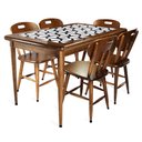 Ver imagem 1 de Mesa retangular com 5 cadeiras para sala de jantar com azulejo - Luar