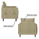Ver imagem 4 de Poltrona Decorativa Estofada com Pés em Madeira Maciça Sololá Yescasa
