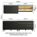 Ver imagem 4 de Armário de Cozinha Completa 240cm Preto Reims Madesa 01
