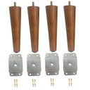 Ver imagem 1 de Kit 4 Pé Palito 15cm Amendoa Marrom Claro + 4 Chapa Reta + 16 Parafusinho