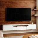 Ver imagem 3 de Rack Suspenso para TV até 60 Polegadas Fit 136cm 3 Portas Byhouse