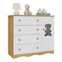Ver imagem 2 de Cômoda Infantil 95cm 1 Porta com Vidro e 4 Gavetas Doçura Multimóveis Mp4494 Madeirado/branco