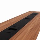 Ver imagem 5 de Mesa de Reunião Corporativa 480cm para 8 Pessoas com Caixa de Tomadas Corporate Marrom/Nogal/Preto