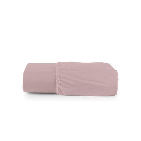 Lençol de Baixo Minimal Queen Avulso com Elástico 01 Peça Malha 100% Algodão - Rose