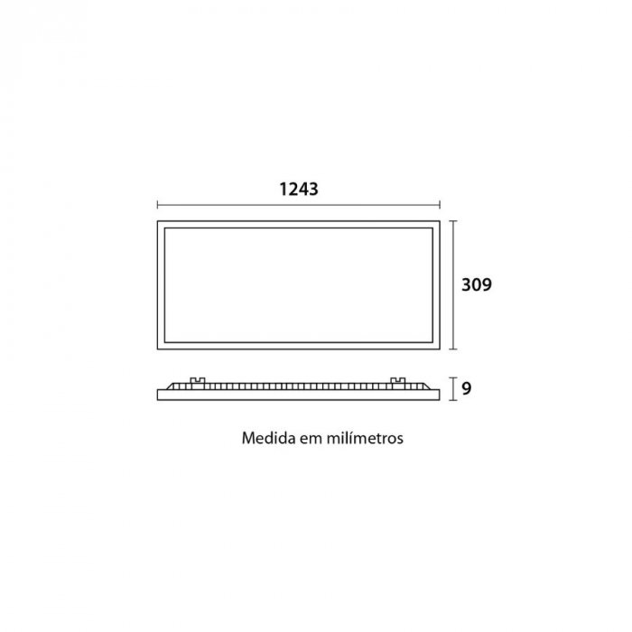 Luminária Led Embutir Blumenau Branca 40W 4.100K 124x30x1 RETANGULAR