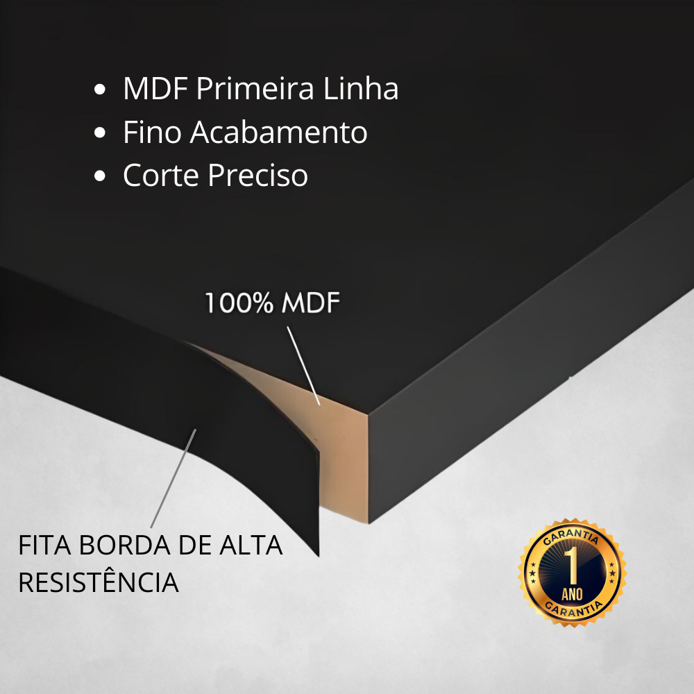 Mesa Gamer Estilo Industrial 100% Mdf Premium 1,00m:preto - 6