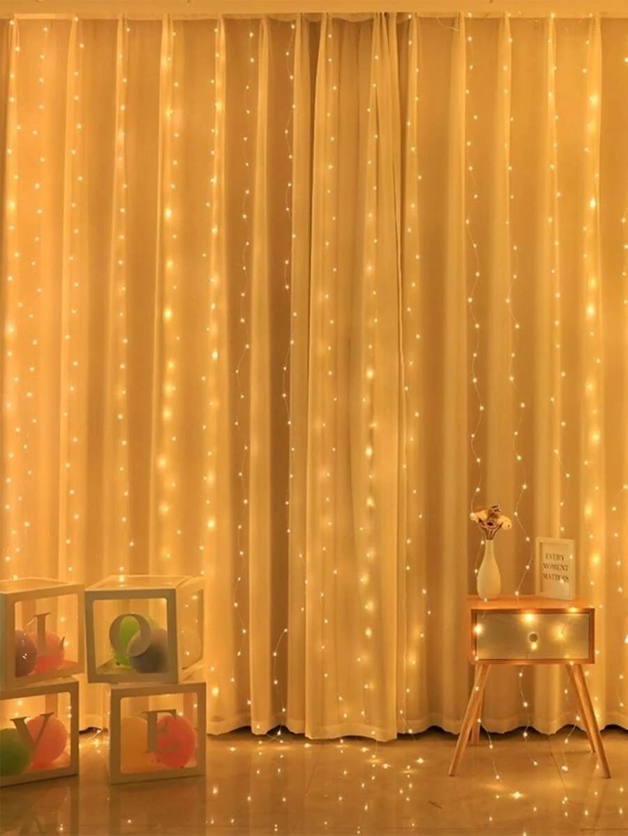 Cortina Fio de Fada Cobre Led 3x3m Casamento Branco Quente - 5