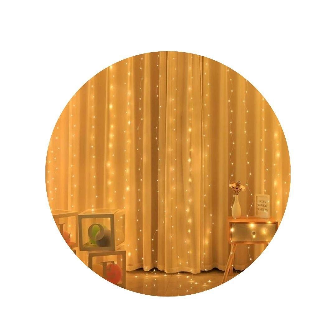 Cortina Fio de Fada Cobre Led 3x3m Casamento Branco Quente - 2