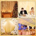 Ver imagem 3 de Cortina Fio de Fada Cobre Led 3x3m Casamento Branco Quente