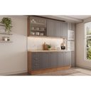 Ver imagem 1 de Kit Cozinha Modulada 4 Peças Bella (2aéreos+2balcões) C4p168 Nogal/cinza - Carraro