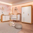 Ver imagem 2 de Jogo de Quarto para Bebe Danny Zaki Branco com Savana - Moveisaqui