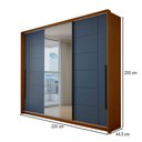 Ver imagem 2 de Guarda-Roupa Casal Genebra 3 Portas 4 Gavetas com Espelho Freijó/Azul - Panorama Móveis