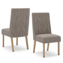 Ver imagem 2 de Cadeira para Mesa de Jantar Ambiente Eloá Kit 2 Peças Nature Marrom Amêndoa - Henn