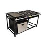 Fogão Industrial 6 Bocas Com Chapa e Forno Tampa Inox 55L Gastromixx - 1