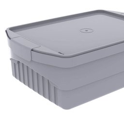 Caixa Organizadora 8l Code Crippa com Tampa e Travas Laterais Grafite Empilhável - 2