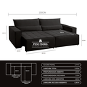 Ver imagem 4 de Sofa Cama 200cm Retratil e Reclinavel 4 Lugares Nepal