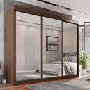 Ver imagem 1 de Guarda Roupa Casal 3 Portas de Correr com 3 Espelhos 6 Gavetas Fênix 100% MDF - Mais Móveis