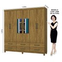 Ver imagem 3 de Guarda-roupa D22 6 Portas 6 Gavetas com Espelho e Pés