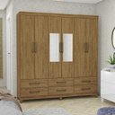 Ver imagem 2 de Guarda-roupa D22 6 Portas 6 Gavetas com Espelho e Pés