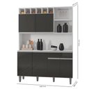 Ver imagem 3 de Kit Elisa 130cm Cozinha Compacta com Nichos Branco/Cinza - Bela Móveis