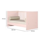 Ver imagem 3 de Conjunto Berço Mini Cama e Guarda Roupa Retrô 3 Portas 2 Gavetas Rosa