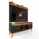 Ver imagem 2 de Conjunto Sala de Estar Buffet e Rack com Painel Ripado 136cm