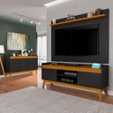 Ver imagem 1 de Conjunto Sala de Estar Buffet e Rack com Painel Ripado 136cm